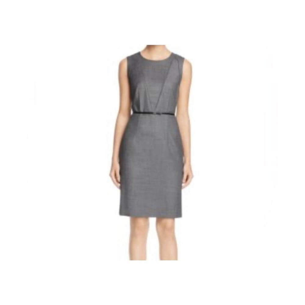 Hugo Boss Delasana  Jacquard Sleeveless Fitted Career Dress sz 6